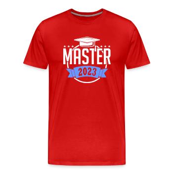Master 2023 Graduation Graduation Uni - T-shirt bio Premium Homme - rouge - Devant - Damien (186cm)