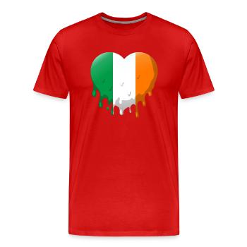 Irland Flagge Herz Schmelzen Irische Fahne Dublin - Männer Premium Bio T-Shirt - Rot - Vorne - Damien (186cm)