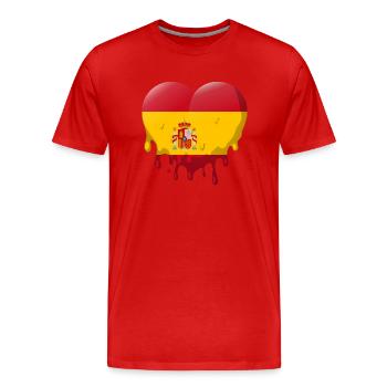 Espagne Drapeau Coeur Espagnol Drapeau Amour - T-shirt bio Premium Homme - rouge - Devant - Damien (186cm)