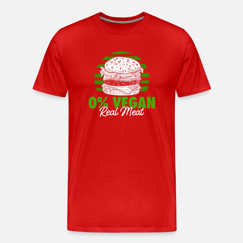 Nicht Vegan - Nur echtes Fleisch - Männer Premium Bio T-Shirt - Rot