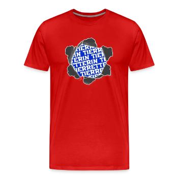statement fußspuren lieben umweltschutz - Männer Premium Bio T-Shirt - Rot - Vorne - Damien (186cm)