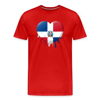 Drapeau de la République dominicaine Dom Rep Flag Tour - T-shirt bio Premium Homme - rouge - Devant - Damien (186cm)