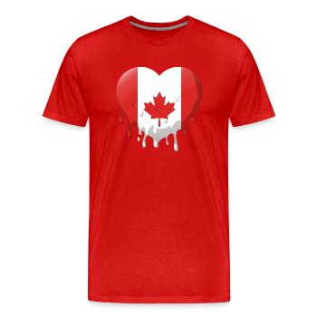 Drapeau du Canada Feuille d’érable Drapeau canadien Canada - T-shirt bio Premium Homme - rouge - Devant - Damien (186cm)