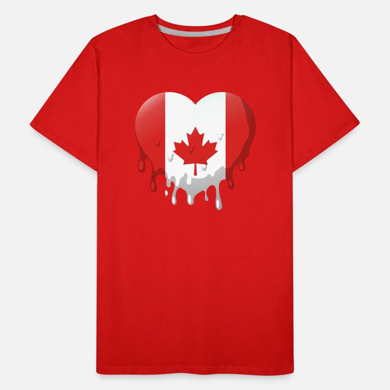 Drapeau du Canada Feuille d’érable Drapeau canadien Canada T-shirt bio Premium Homme