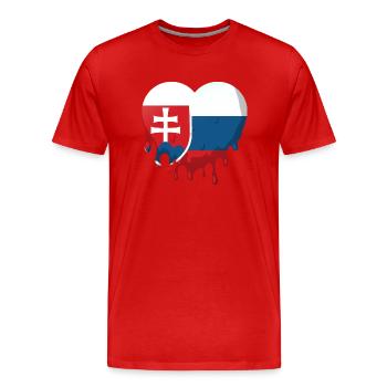 Slowakei Flagge Herz Slowakische Fahne Heimat - Männer Premium Bio T-Shirt - Rot - Vorne - Damien (186cm)