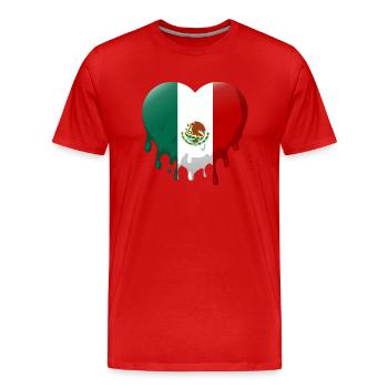 Drapeau du Mexique Drapeau mexicain Mexique Amérique du Sud - T-shirt bio Premium Homme - rouge - Devant - Damien (186cm)