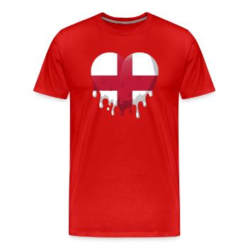 Angleterre Drapeau Vintage Drapeau anglais Utilisé Look - T-shirt bio Premium Homme - rouge - Devant - Damien (186cm)