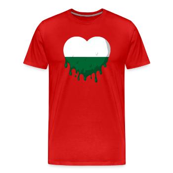 Sachsen Flagge Sächsische Fahne Ossi Urlaub SN - Männer Premium Bio T-Shirt - Rot - Vorne - Damien (186cm)