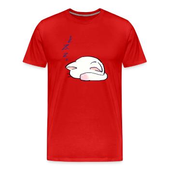 I Draw Lucky Star White Cat Sleeping With Its - Men's Premium Organic T-Shirt - red - Front - Damien (186cm)