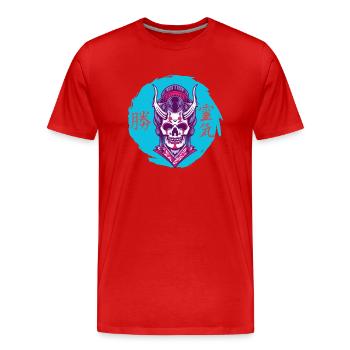 Geisha démoniaque - T-shirt bio Premium Homme - rouge - Devant - Damien (186cm)