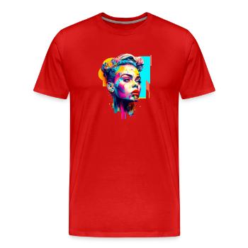 Pop art - Men's Premium Organic T-Shirt - red - Front - Damien (186cm)