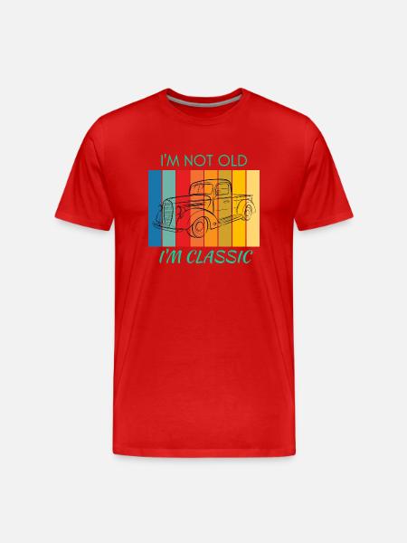 Retro Auto - Männer Premium Bio T-Shirt - Rot