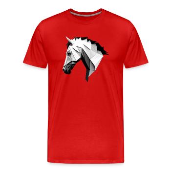 CHEVAL - T-shirt bio Premium Homme - rouge - Devant - Damien (186cm)