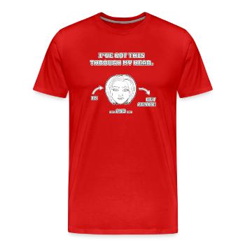 Design drôle et non réfléchi / dictons drôles - T-shirt bio Premium Homme - rouge - Devant - Damien (186cm)