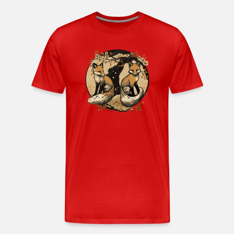 FOX 4 - Männer Premium Bio T-Shirt - Rot