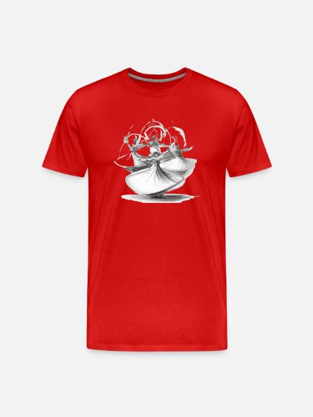 Wirbelnde Derwische - Männer Premium Bio T-Shirt - Rot