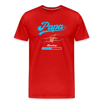 Papa Loading Vater Väter Vatertag - Männer Premium Bio T-Shirt - Rot - Vorne - Damien (186cm)