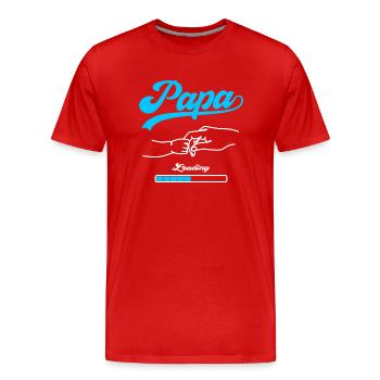 Papa Loading Vater Väter Vatertag - Männer Premium Bio T-Shirt - Rot - Vorne - Damien (186cm)