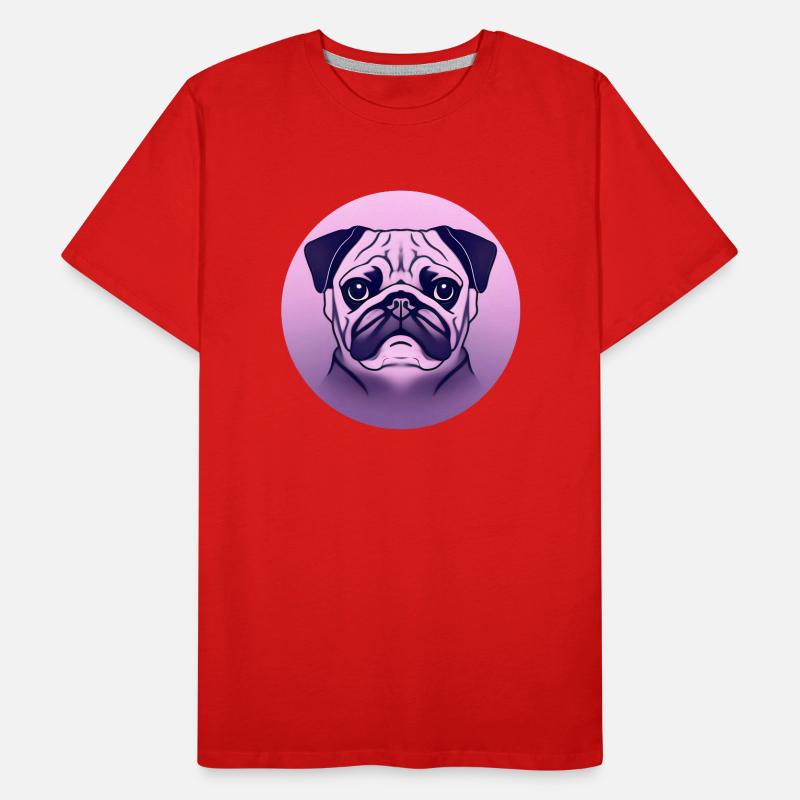 colored pug in a circle Men's Premium Organic T-Shirt