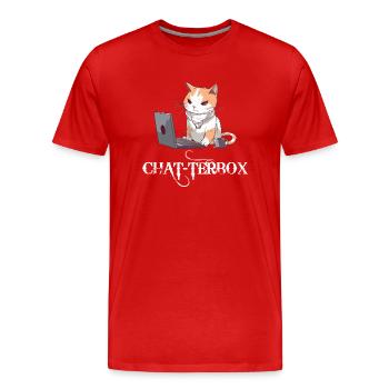 Chat-terbox - Men's Premium Organic T-Shirt - red - Front - Damien (186cm)