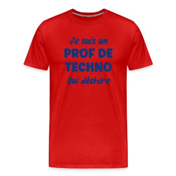Je suis un prof de techno - T-shirt bio Premium Homme - rouge - Devant - Damien (186cm)