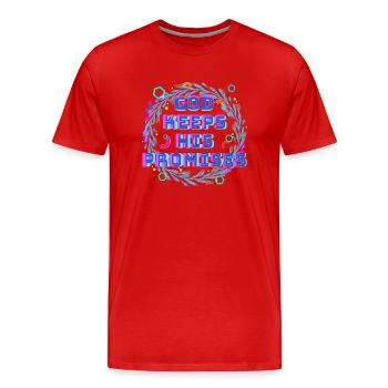 Dieu tient ses promesses 2 - T-shirt bio Premium Homme - rouge - Devant - Damien (186cm)