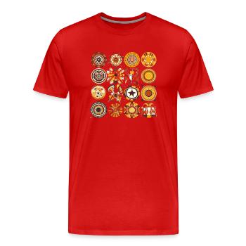 Folklore africain - T-shirt bio Premium Homme - rouge - Devant - Damien (186cm)