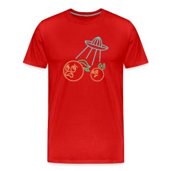 Presse-agrumes orange Ufo - T-shirt bio Premium Homme - rouge - Devant - Damien (186cm)
