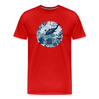 Wunder des Ozeans - Männer Premium Bio T-Shirt - Rot - Vorne - Damien (186cm)