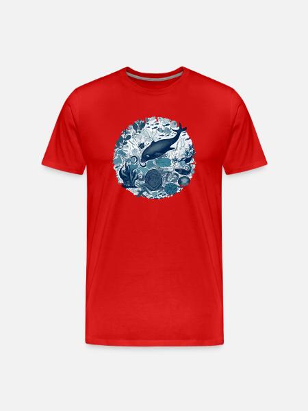 Wunder des Ozeans - Männer Premium Bio T-Shirt - Rot
