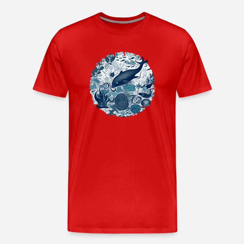 Wunder des Ozeans - Männer Premium Bio T-Shirt - Rot