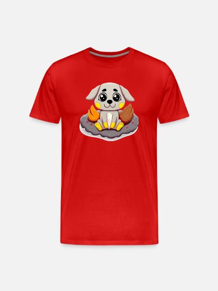 Miko the funny dog - Men's Premium Organic T-Shirt - red