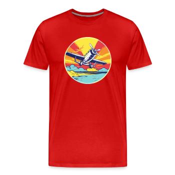 Avion de loisirs - T-shirt bio Premium Homme - rouge - Devant - Damien (186cm)