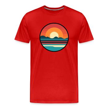Sunset - Men's Premium Organic T-Shirt - red - Front - Damien (186cm)