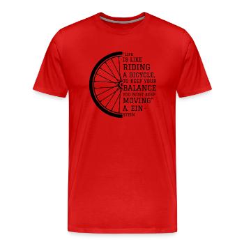 Vélo Vélo La vie à vélo, c’est comme rouler sur Rad - T-shirt bio Premium Homme - rouge - Devant - Damien (186cm)
