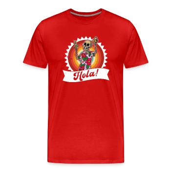 Skeleton Vacation Summer Mexico Beach Taco - Men's Premium Organic T-Shirt - red - Front - Damien (186cm)