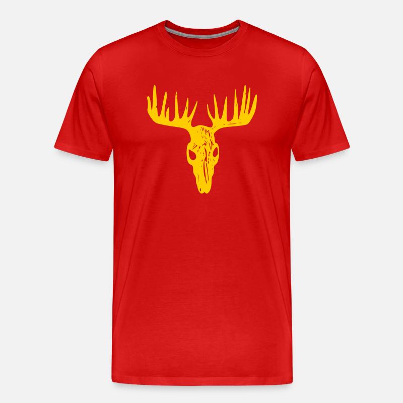 Elchschädel / Elchsake - Männer Premium Bio T-Shirt - Rot