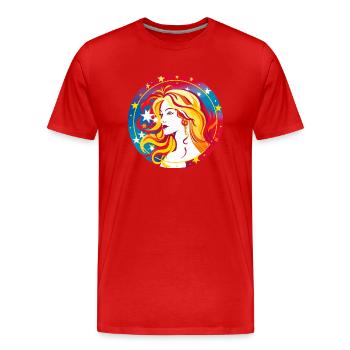 Signe de la vierge 1 - T-shirt bio Premium Homme - rouge - Devant - Damien (186cm)