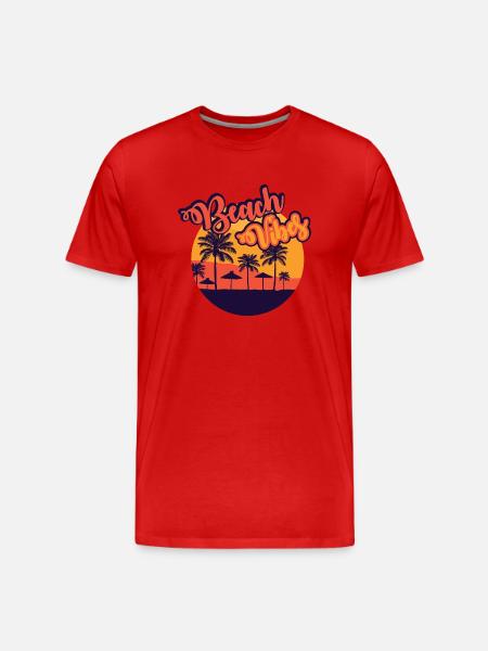 Beach vibes - Men's Premium Organic T-Shirt - red