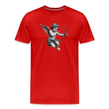Baby statue of Cupid - Men's Premium Organic T-Shirt - red - Front - Damien (186cm)