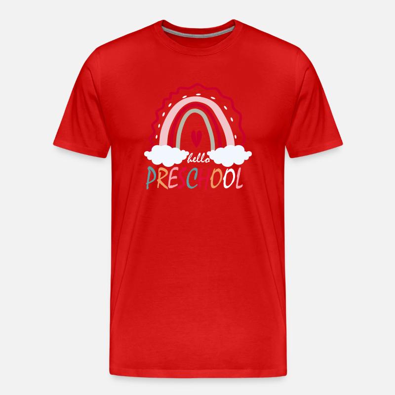 Hallo Vorschule Geschenk - Männer Premium Bio T-Shirt - Rot