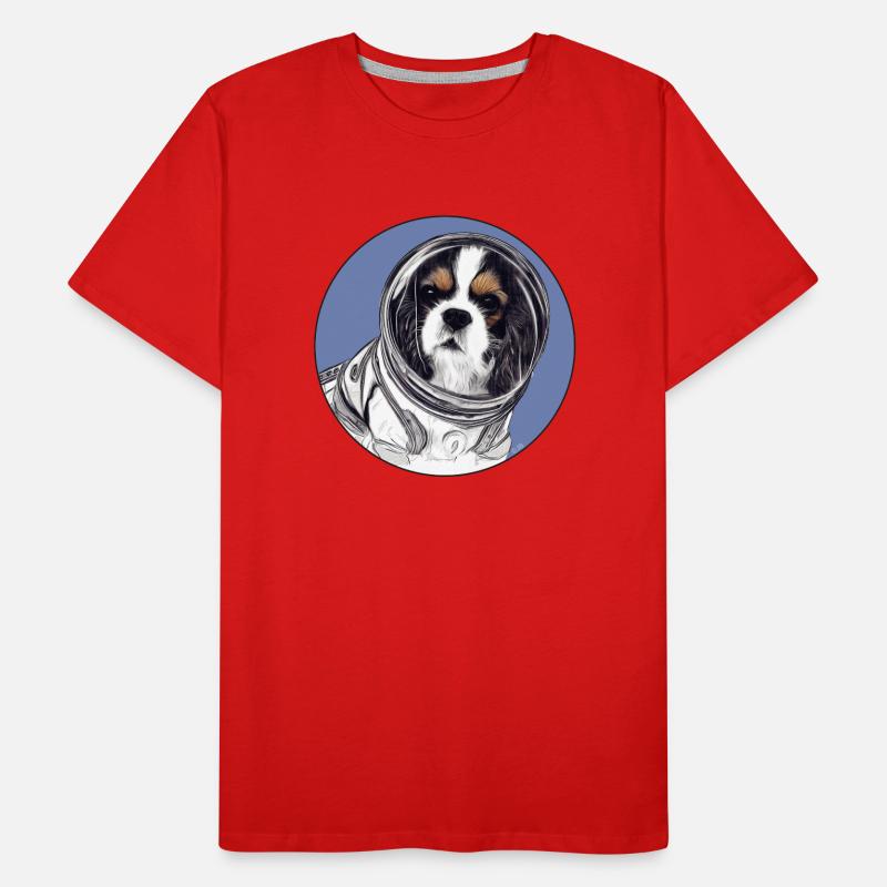 King Charles Cavalier Spaniel dans l’espace T-shirt bio Premium Homme