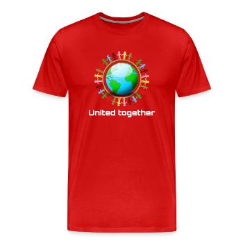United together - Männer Premium Bio T-Shirt - Rot - Vorne - Damien (186cm)