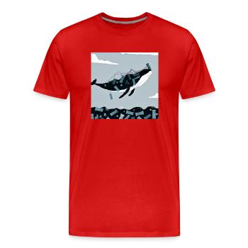 Bedrohte Tiere, Eisbär-Illustration, Erderwärmung - Männer Premium Bio T-Shirt - Rot - Vorne - Damien (186cm)