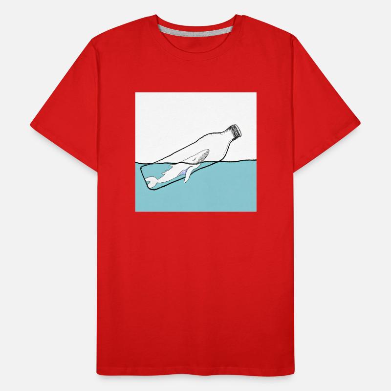 Message dans une bouteille, Illustration de baleine, Déclaration T-shirt bio Premium Homme