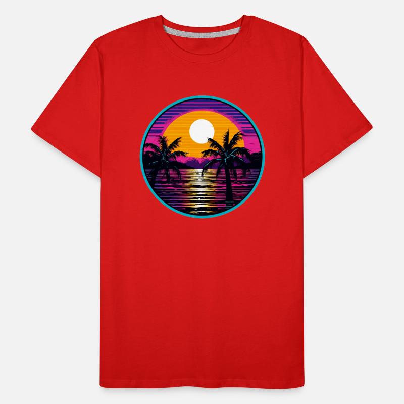 Synthwave Ocean Men's Premium Organic T-Shirt