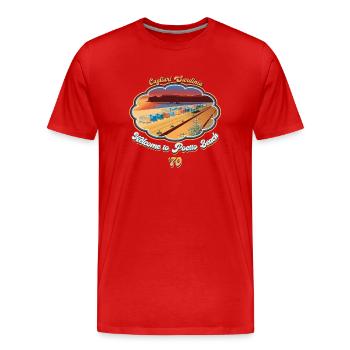 Welcome to Poetto Beach '70 - Men's Premium Organic T-Shirt - red - Front - Damien (186cm)