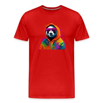 Panda Bear Bamboo Panda Colorful - Men's Premium Organic T-Shirt - red - Front - Damien (186cm)