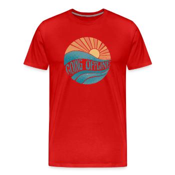Téléphone portable Addiction Smartphone Addiction Nomophobia Wlan Signal - T-shirt bio Premium Homme - rouge - Devant - Damien (186cm)