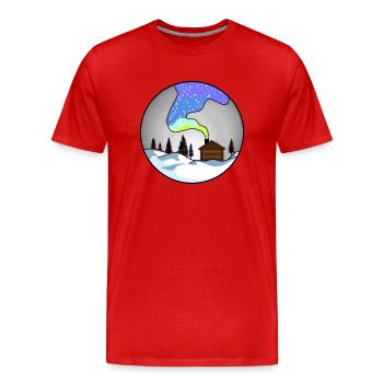 WINTERHAUS - Männer Premium Bio T-Shirt - Rot - Vorne - Damien (186cm)